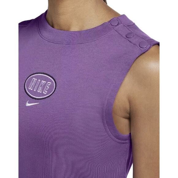 Nike Womens Varsity Shorts Romper Plus 3X Stretch Cotton Terry‎ Purple Nebula - Picture 3 of 12